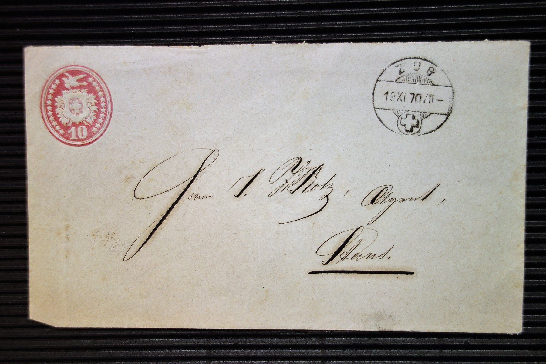 Tutti i francobolli: 1870 Tüblibrief 10 Rp. – Usato da Mettmenstetten venduto da Sutasso