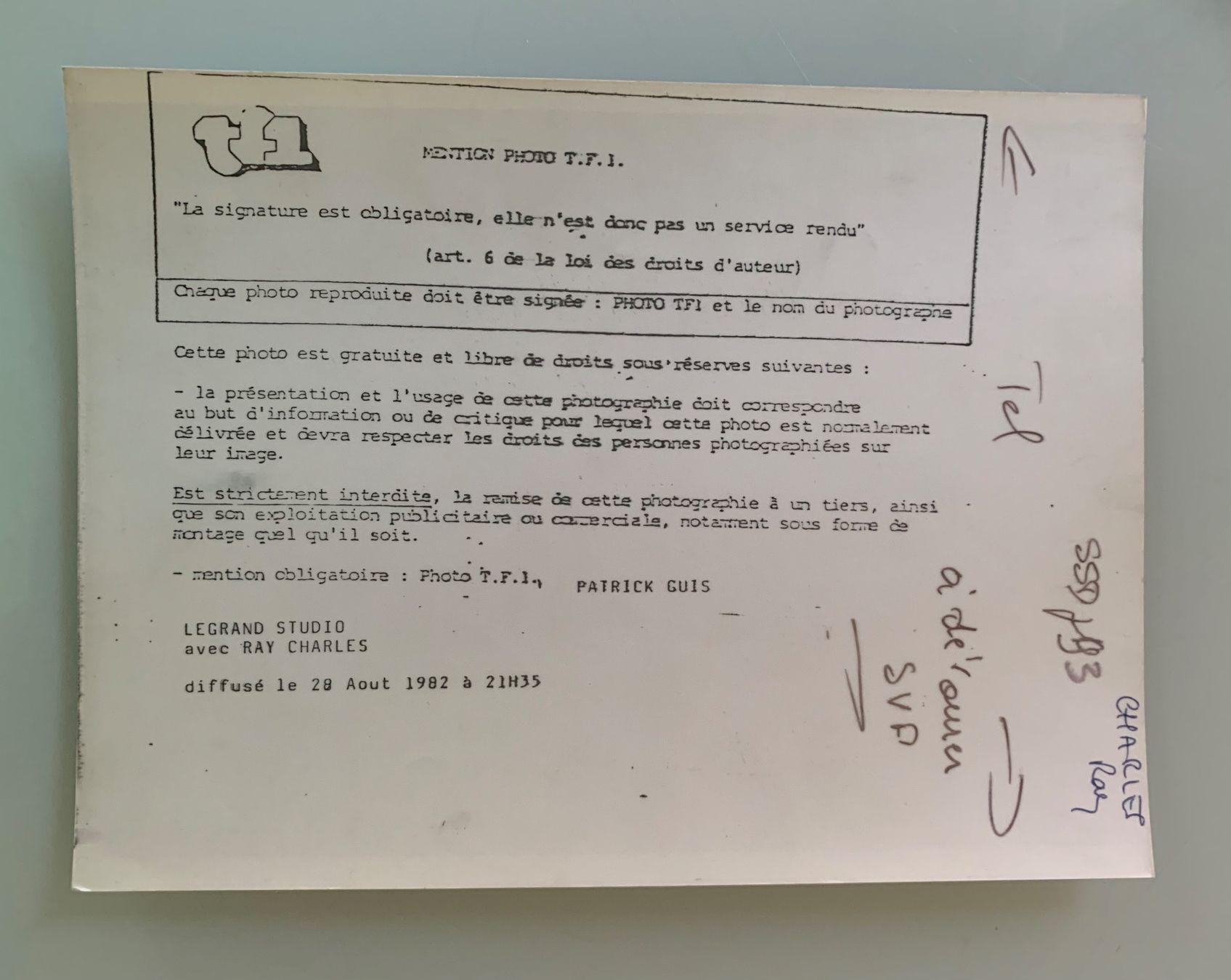 Foto & Immagini: Foto Ray Charles 1982 ! – Usato da Bern venduto da Artbrokerswitzerland 1