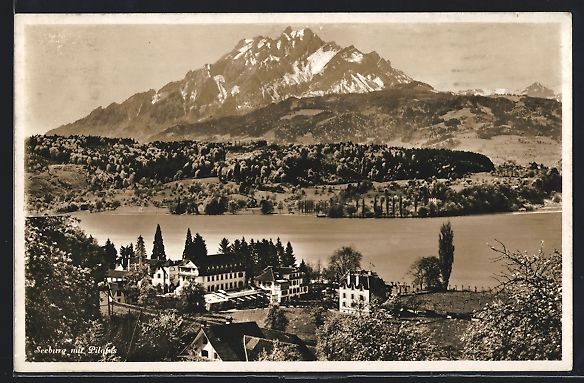Cartoline postali: AK Seeberg, Panorama mit Pilatus, 1939 – Usato da Berlin venduto da bartko-reher
