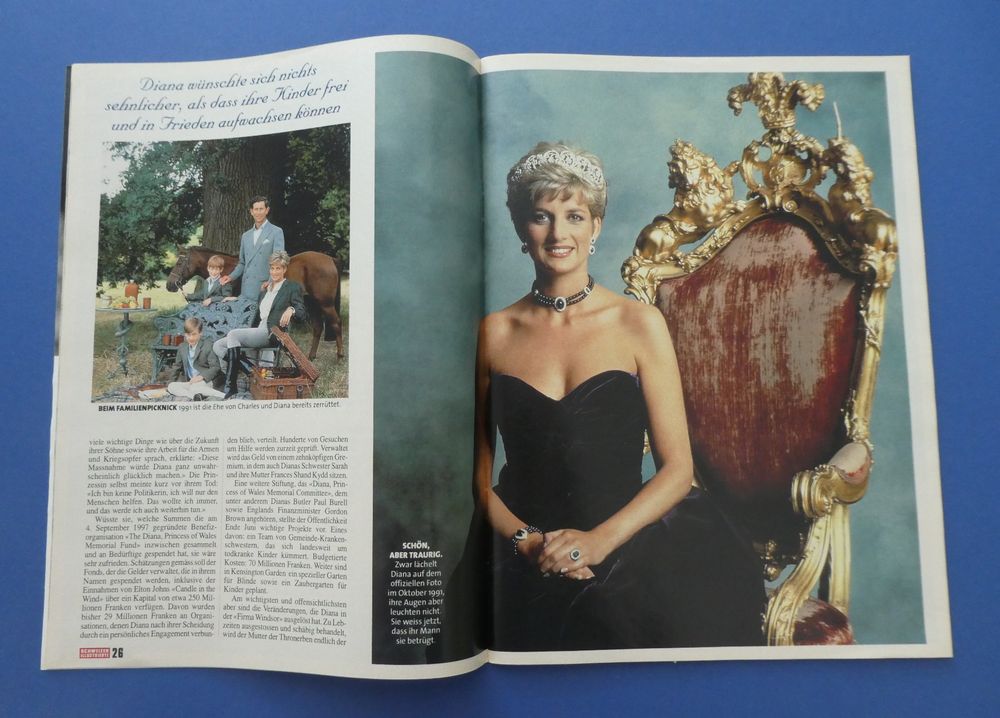 Prinzessin Diana, Schweizer Illustrierte 1998 zum 1.Todestag | Kaufen ...