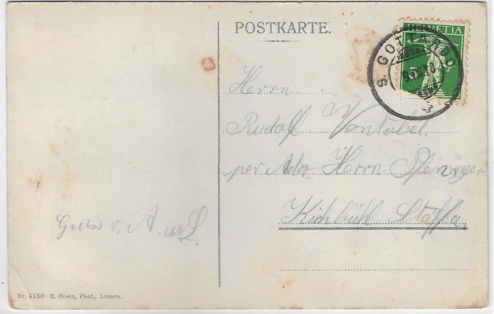 Ansichtskarten: Gotthard-Hospiz - Hotel Mont-Prosa Litho – Gebraucht aus Ettingen von Kartenplanet 1