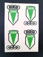 4 x Autocollant Aufkleber sticker  Auto-Union DKW, 7 x 5 cm.