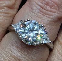 Bague argent avec diamant de moissanite de 3 ct GRA