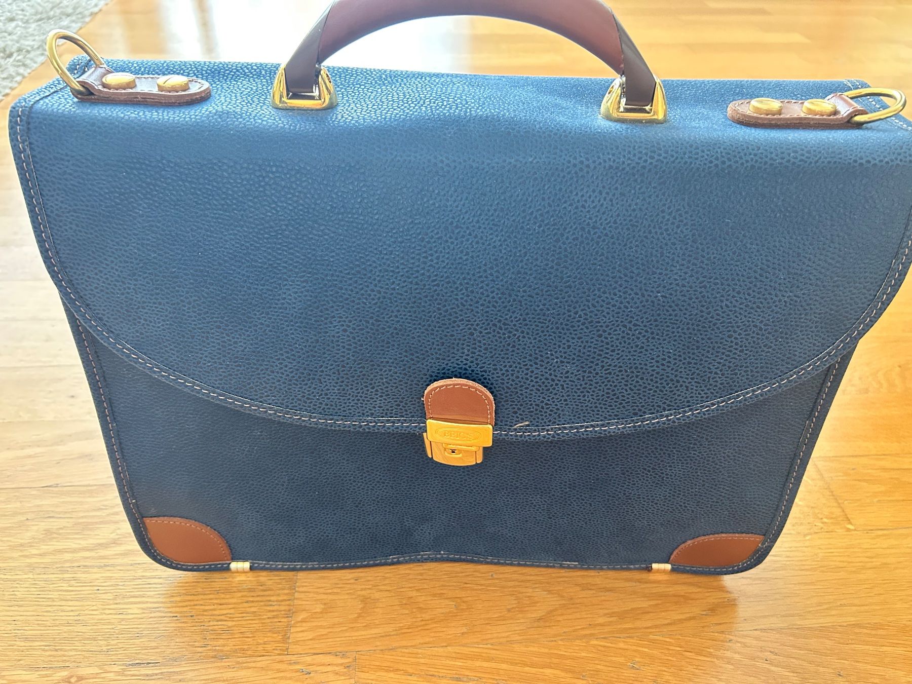 Brics Borse: Brics laptop bag - blue suede – Usato da Zürich venduto da SMDE 2