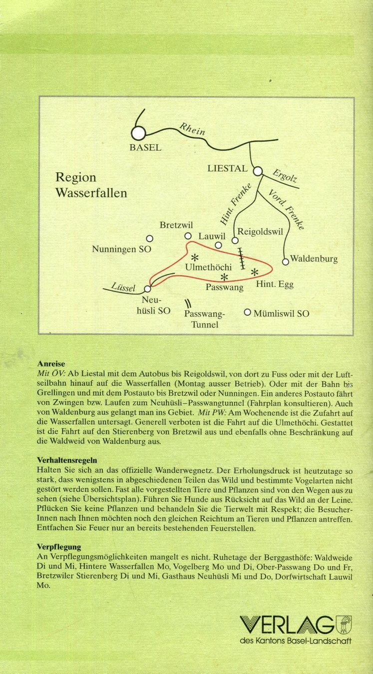 Libri: Region Wasserfallen, Exkursionsführer, Basel-Landschaft – Usato da Aarau venduto da Elmaar41 1
