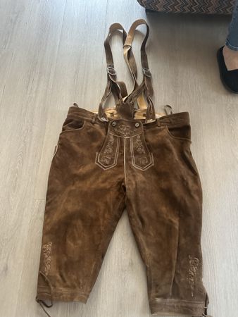 Bayrische orginale Lederhose bestickt Gr 60 