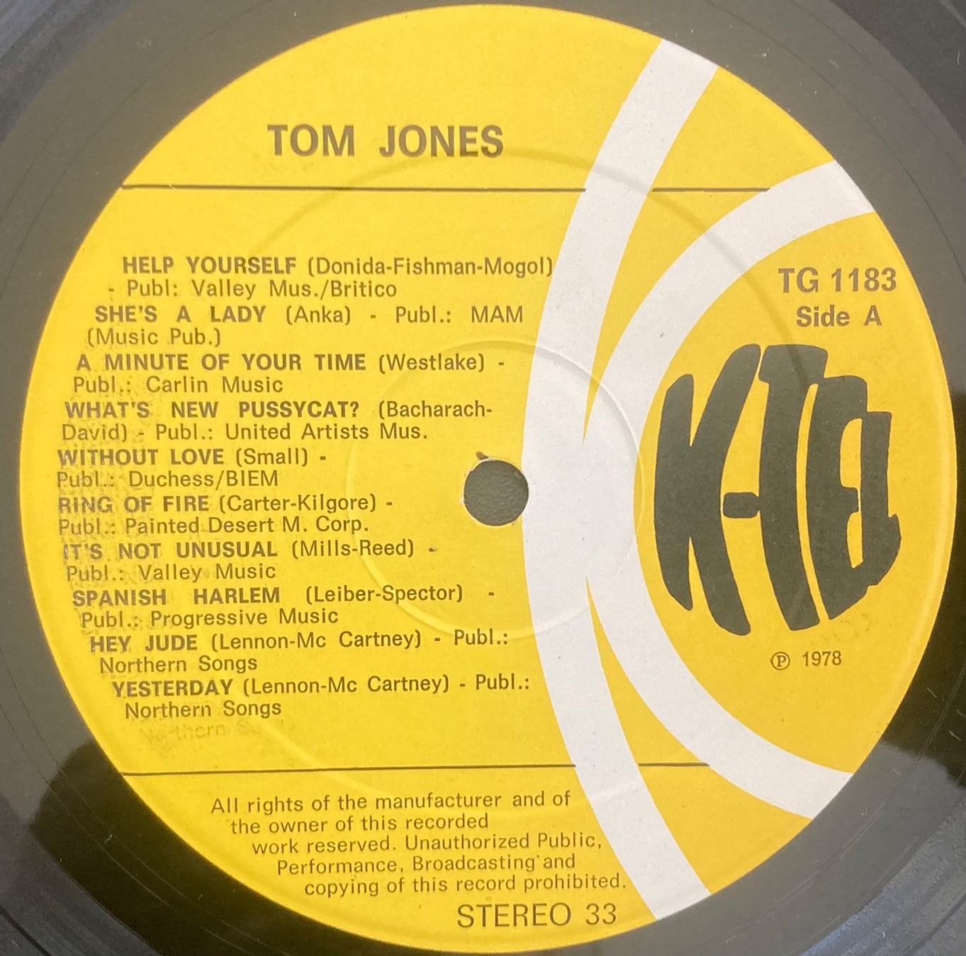 Schallplatten: TOM JONES - SEINE 20 GREATEST HITS – Gebraucht aus Poliez-Pittet von Newtown-Records 2