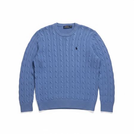 Pull torsadé Polo Ralph Lauren Bleu col rond - L #12