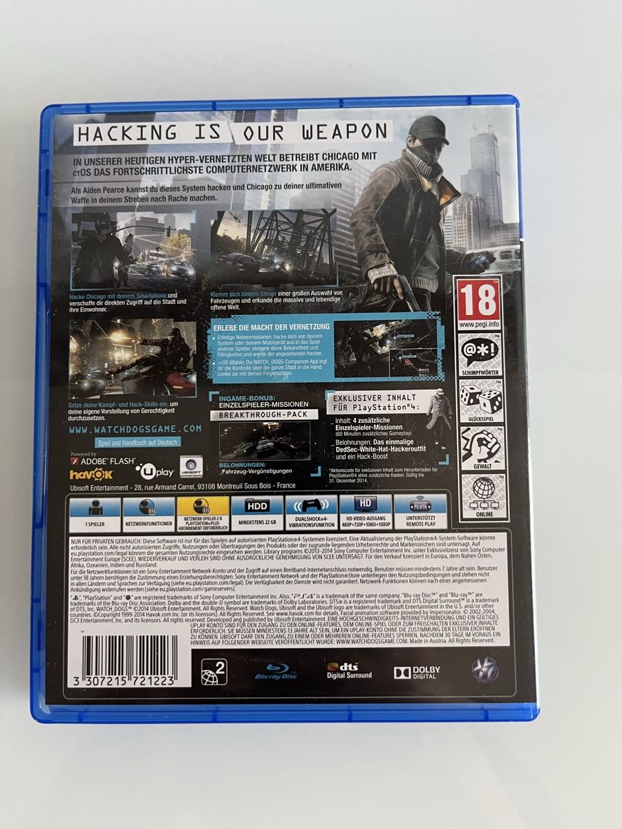 Spiele: Watch Dogs / Playstation 4 – Neu (gemäss Beschreibung) aus Volketswil von asc_yp5h 1