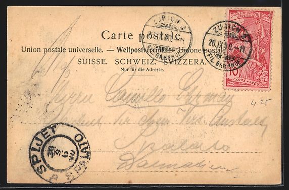 Cartoline postali: Zürich, Bahnhofstrasse mit Escherdenkma – Usato da Berlin venduto da bartko-reher 1