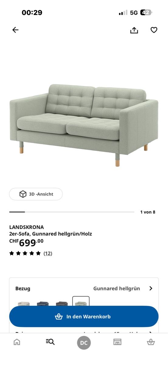 Sofas: 2er-Sofa Landskrona | Hellgrün – Gebraucht aus Zürich von therealvologram82 3