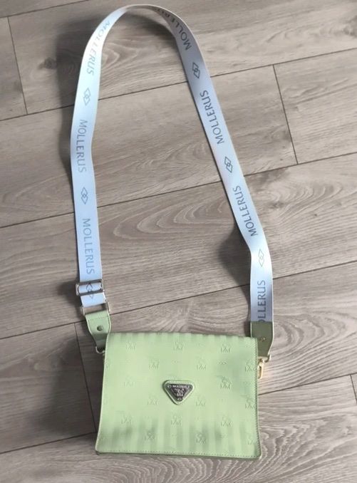 Maison Mollerus Borse da donna: Maison Mollerus Shoulder Bag Light Green Embossed Leather – Usato da Lausanne venduto da Danash