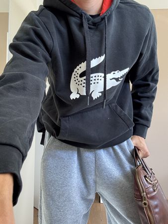 Sweat Lacoste Sport - noir - M - coton - capuche