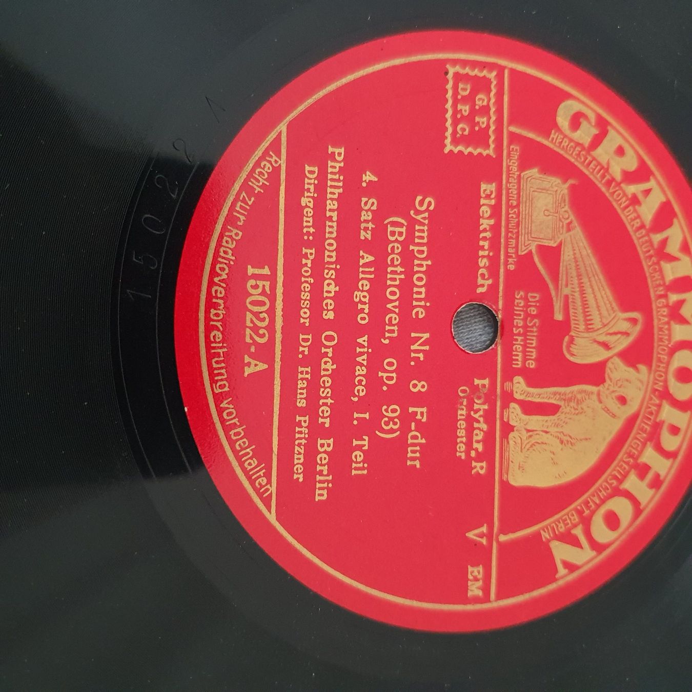 Schallplatten: Schellackplatte Beethoven op. 93, Symphony Nr. 8 F-dur – Gebraucht aus Chur von BettinaOlczyk