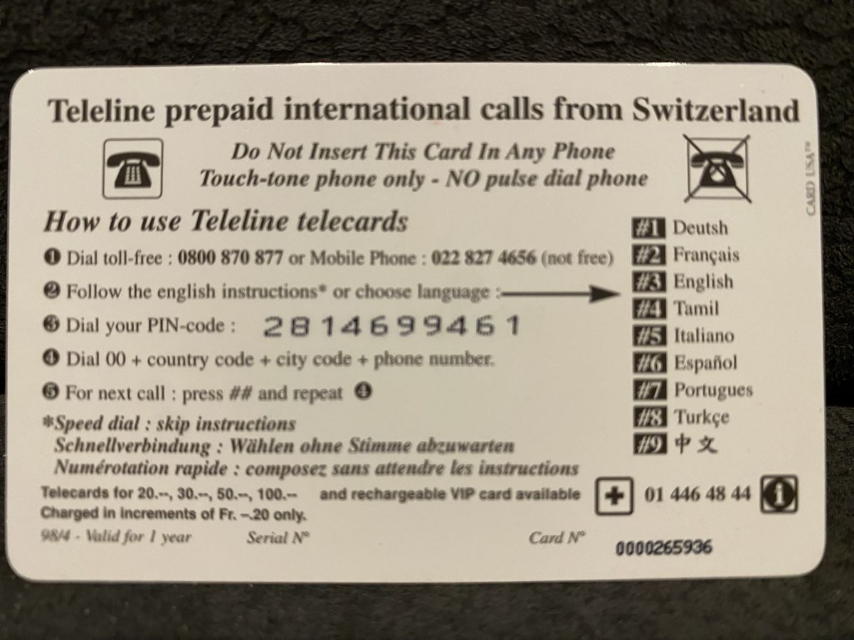 Telefon- & Taxkarten: Teleline – Gebraucht aus Lausanne von babacard10 1