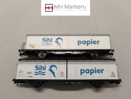 Roco 44028 SBB CFF FFS Güterwagen Set Sihl Papier DC H0 OVP