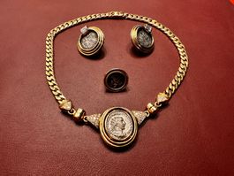 Schmucksset mit antiken Münzen aus 18 Karat Gelbgold Au 750