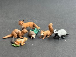 Schleich Waldtiere Fuchs Igel Dachs Eichhörnchen Otter
