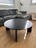 Holz Couchtisch rund, schwarz