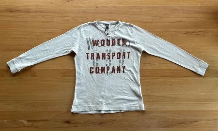 Weiss meliertes Kinder Langarmshirt Grösse 128