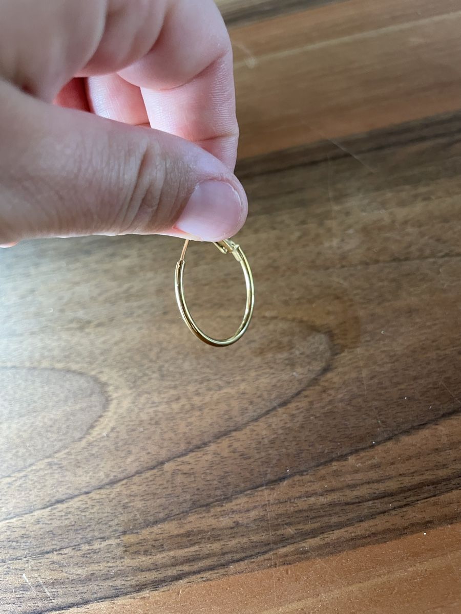 Ohrringe & -stecker: Vergoldete Creole Einzelstück ca. 2cm – Gebraucht aus Kriens von Noemijulia7 3