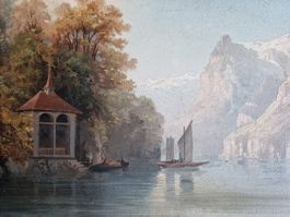 TELLSKAPELLE GEMÄLDE OEL AUF MALPAPPE GRÖSSE 36X27CM