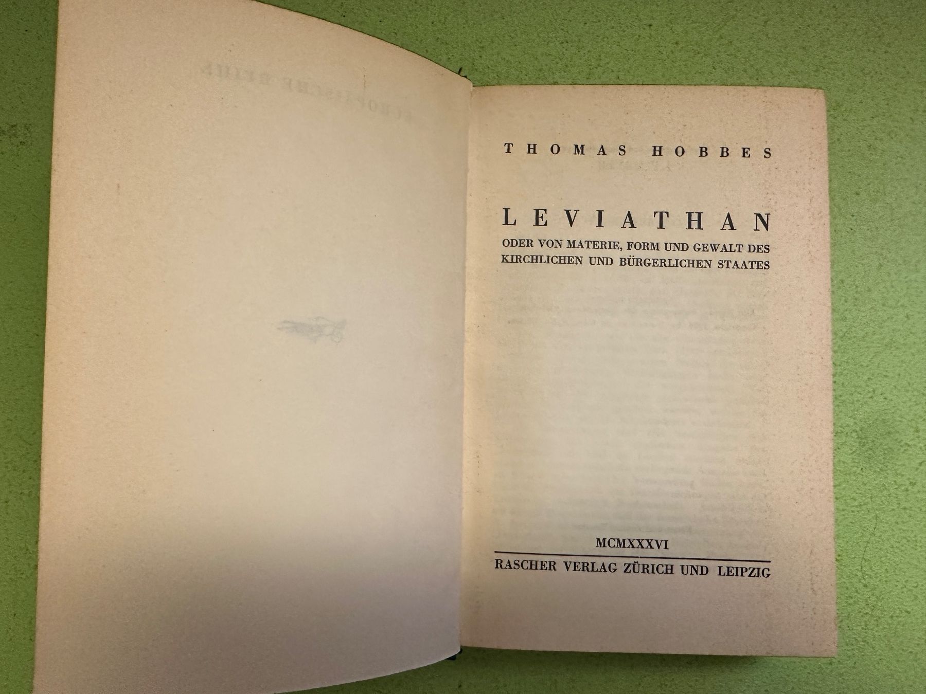 Livres: Thomas Hobbes: Leviathan. – D'occasion à Zürich par allp 1
