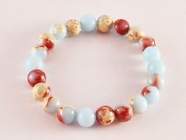 Serpentin-Armband Blau mit Braun Heilsteine/Edelsteine