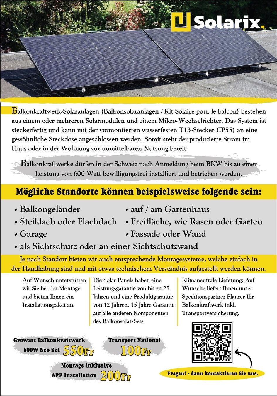 Onduleurs: Solar Balkonkraftwerk 600W.- 840Wp. Steckerfertig. – Neuf avec emballage d'origine à Gerlafingen par Brnmbl 1