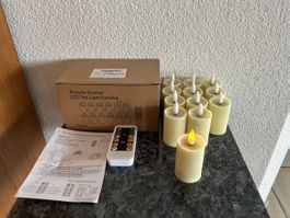 12 neue LED Kerze/Teelicht Timer+Fernbedienung AAA-Batterie