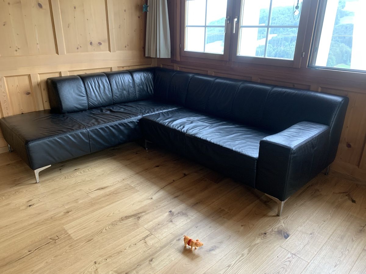 Divani: Ecksofa Leder schwarz – Usato da gonten venduto da chlepf