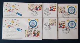 UNO NY 50 Jahre  Postverwaltung 2001 Super Serie / 6 Belege