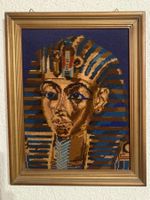Schönes Goblebild von Tutenchamun mit Goldfäden Pharao amNil