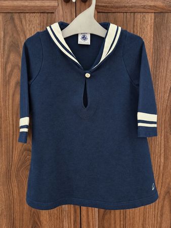 Petit Bateau Baby Kleid im Matrosenstil – Dunkelblau – 6 Mon