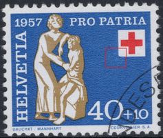 40 Rp. Rotes Kreuz - seltene Pro Patria ABART