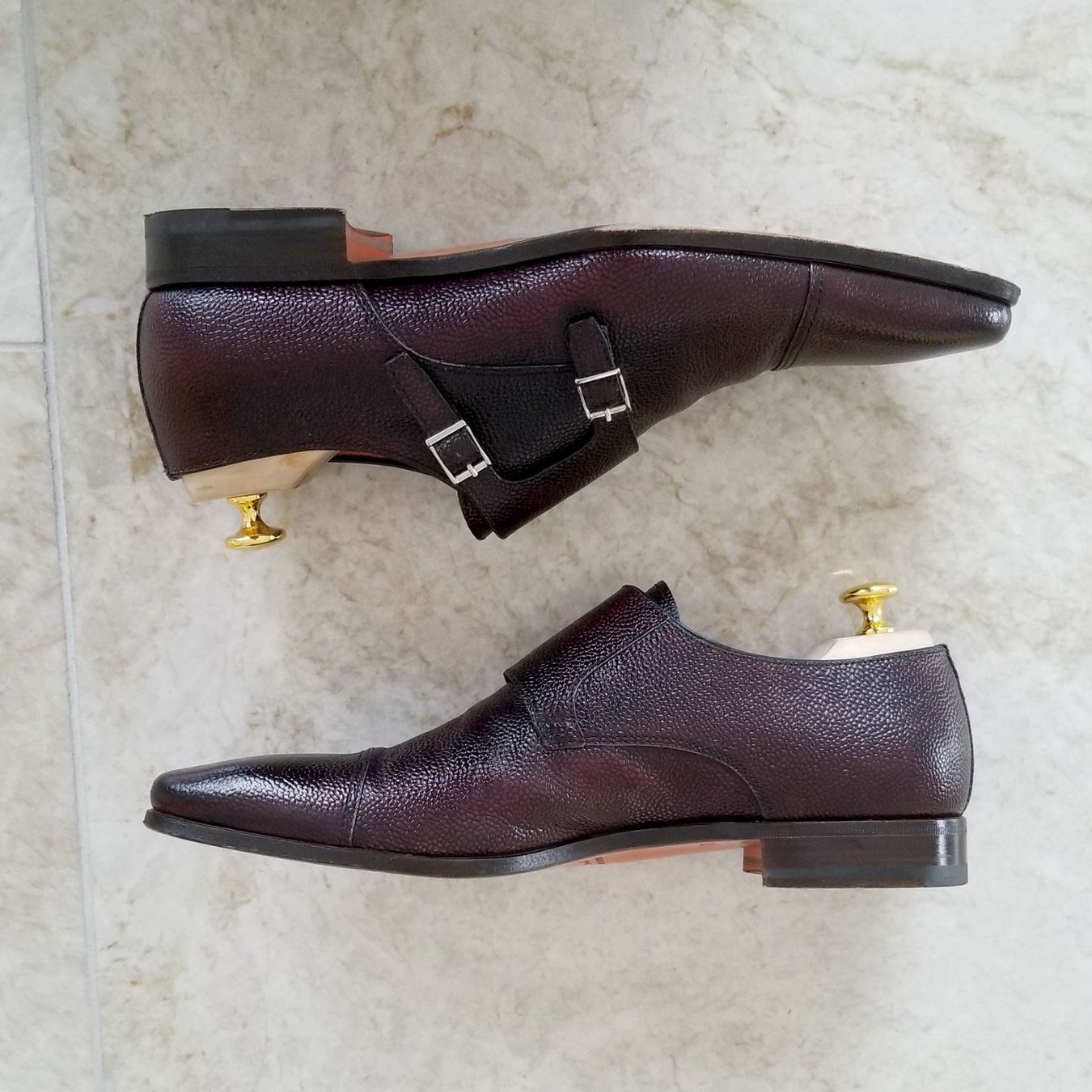 Santoni Scarpe da uomo: Santoni Double Monk Schuhe Leder Bordeaux Gr. 41.5 – Usato da Zürich venduto da Gk2002 2