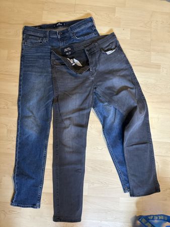 2 Hollister Skinny Jeans Set blau & grau Grösse 30 32