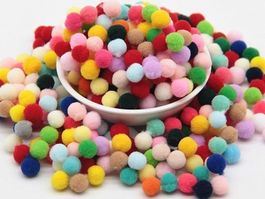 450 BUNTE POMPON - 8mm - NÄHZUBEHÖR - BASTEL POMPONS