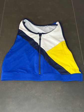 Tommy Hilfiger Bikini Top L – Blau/Gelb/Weiss
