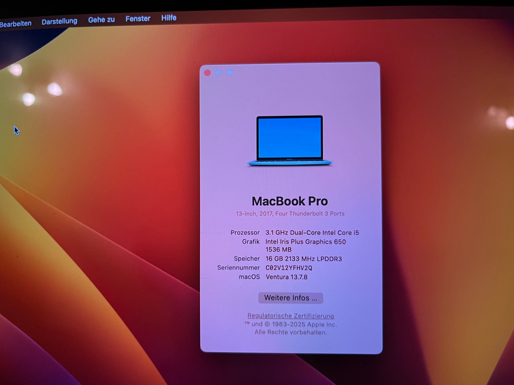 Apple Notebooks: MacBook Pro 13 Zoll 2017 Touch – Gebraucht aus Winterthur von fla_hwg8 1
