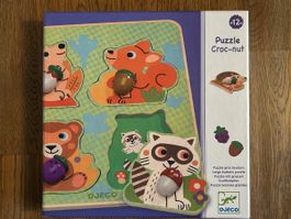 DJECO Holzpuzzle "Croc-Nut" für Kleinkinder ab 12+ Monate