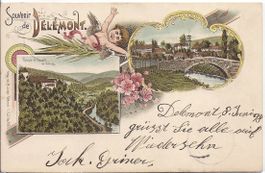 DELEMONT, litho avec 2 vues