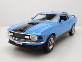 Ford Mustang Mach 1 1970 hellblau / schwarz  1:18 von Maisto