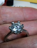 Bague argent avec diamant de moissanite de 1 ct certifié GRA
