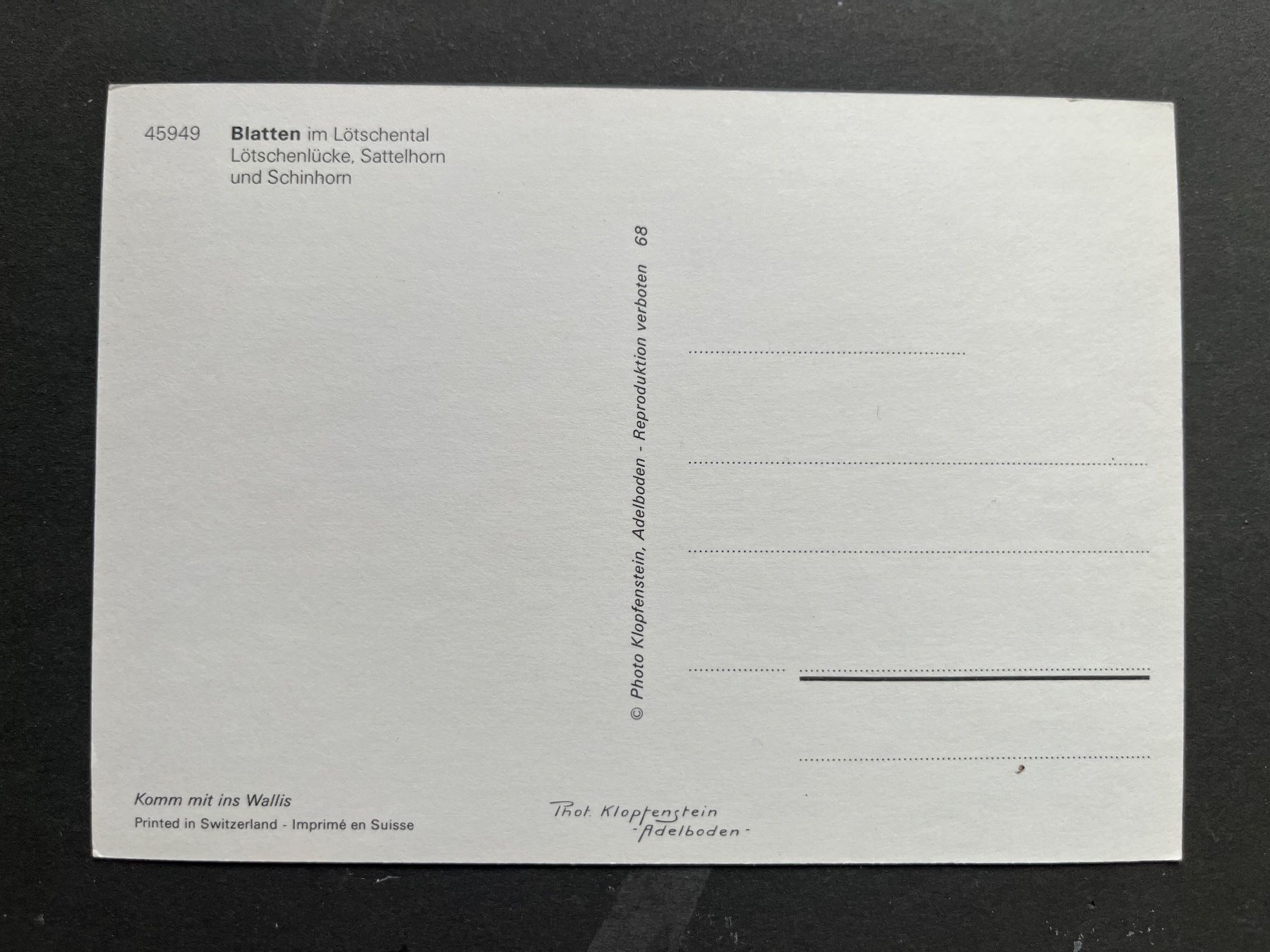 Cartoline postali: Blatten im Lötschental, Postauto, Lötschenlücke, Sattelhorn – Usato da Ostermundigen venduto da DaxKarten-75 1
