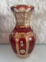 Vase Exquisite STEINER&VOGEL, Rubinrot&Gold , Bleichkristall