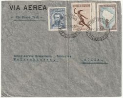Luftpostbrief von Argentinien nach Walzenhausen via New-York