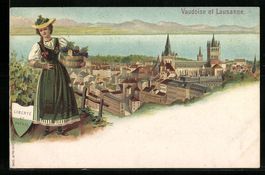 Litho Lausanne, Teilansicht vom Ort, Vau