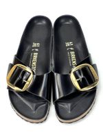BIRKENSTOCK MADRID BIG BUCKLE Gr. 41 Lack-Schwarz Neu