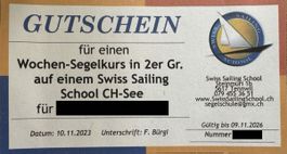 Gutschein Wochen-Segelkurs Swiss Sailing School 2026
